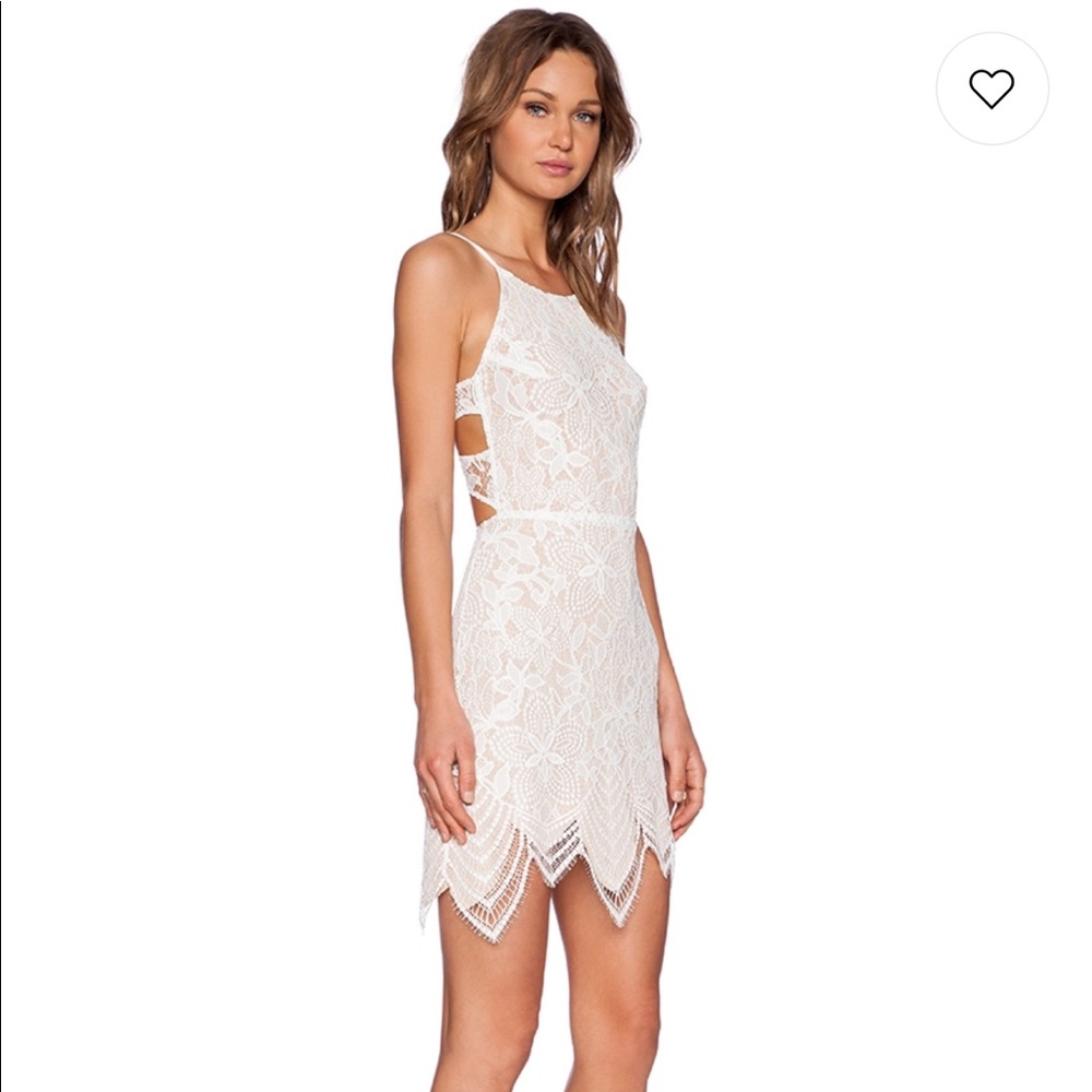 NWT For Love and Lemons Guava Mini Dress White XS